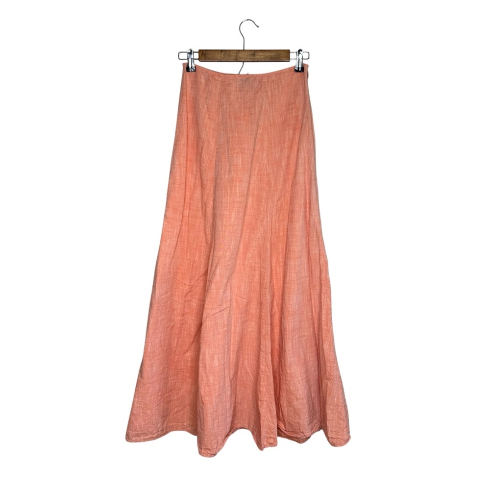 Wulfka Chicago 100% Cotton Orange Pink Maxi Skirt Sustainable Minimalist Summer